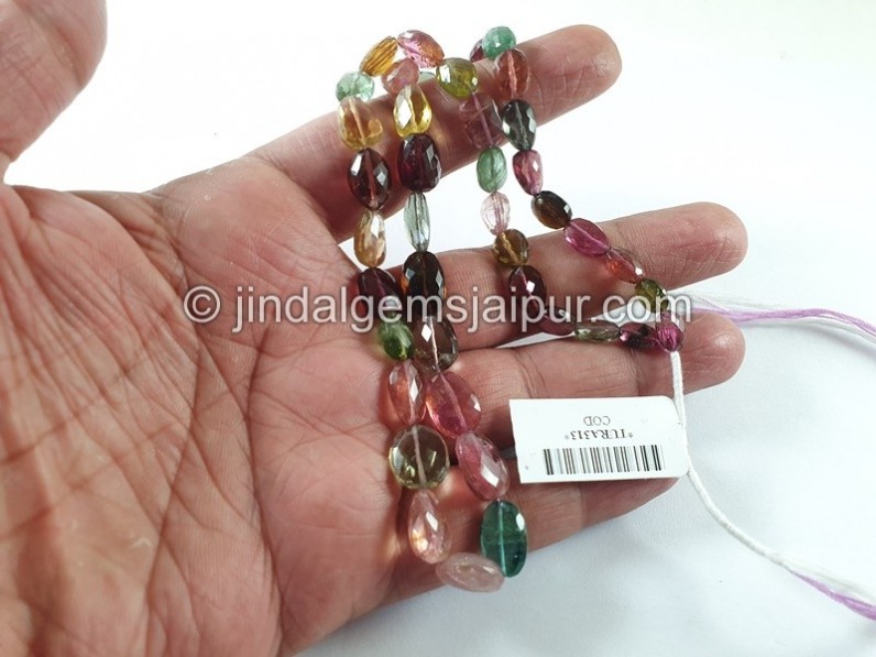 Tourmaline Faceted Oval Beads