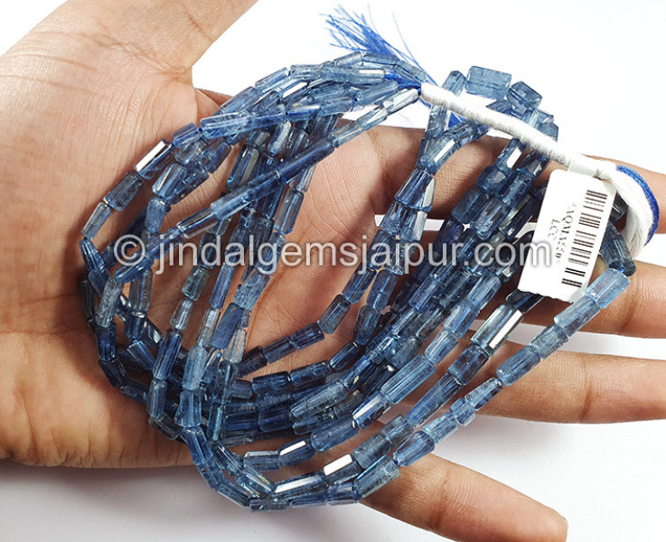 Santa Maria Aquamarine Cut Pipe Shape Beads
