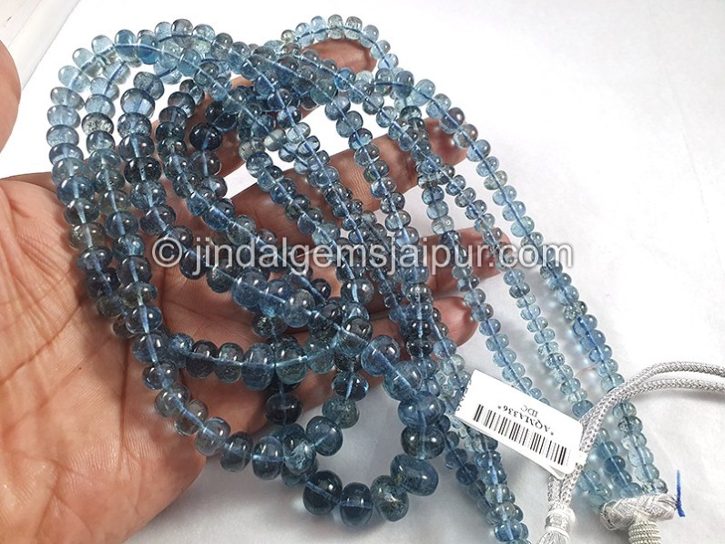 Santa Maria Aquamarine Smooth Roundelle Shape Beads