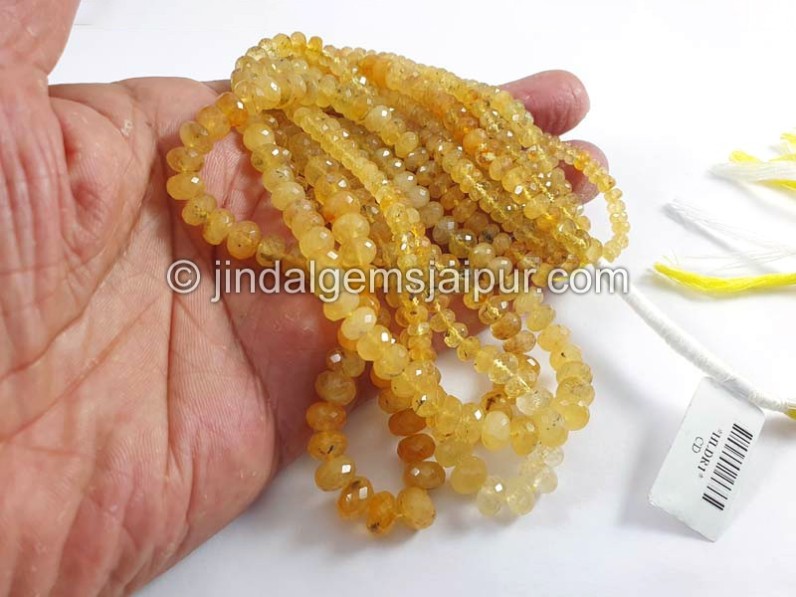 Heliodor Faceted Roundelle Shape Beads