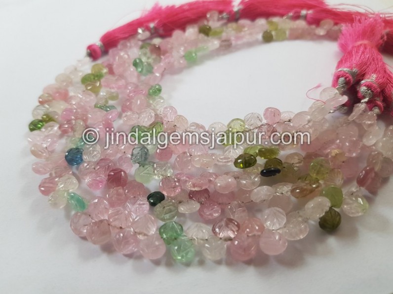 Afghan Tourmaline Carved Heart Beads