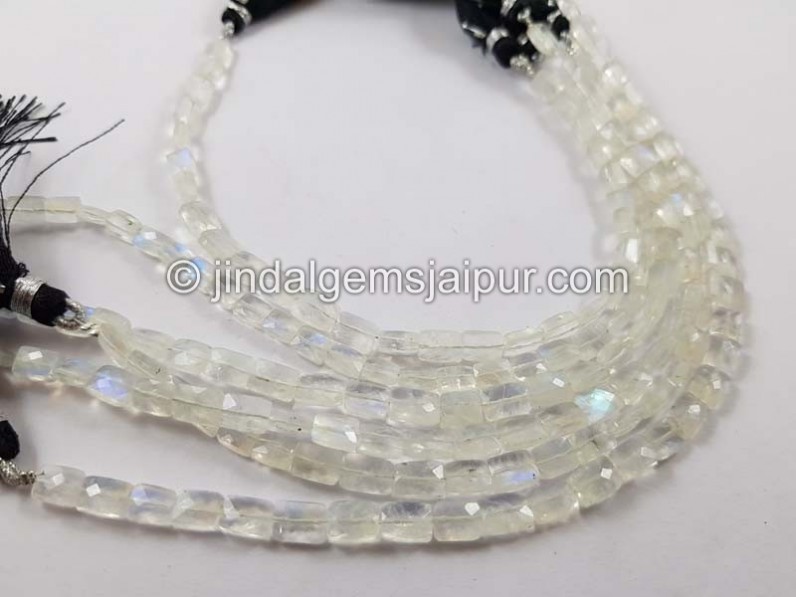 White Rainbow far faceted chicklet beads