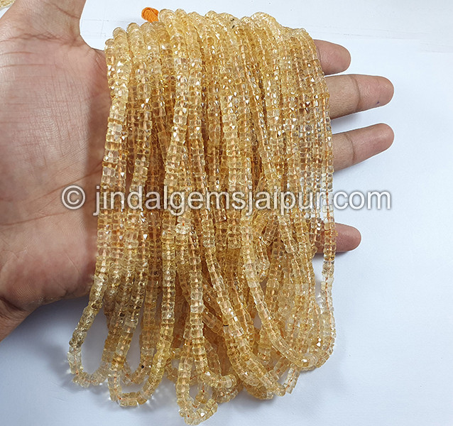 Citrine Faceted Tyre Shape Beads