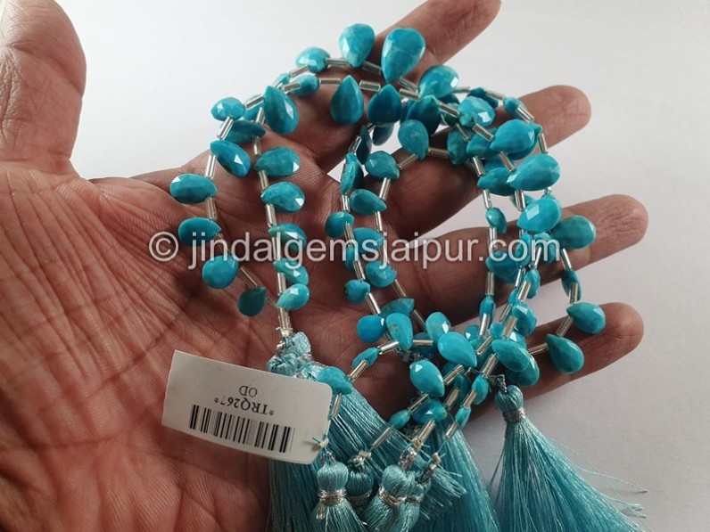 Turquoise Arizona Faceted Pear Shape Beads