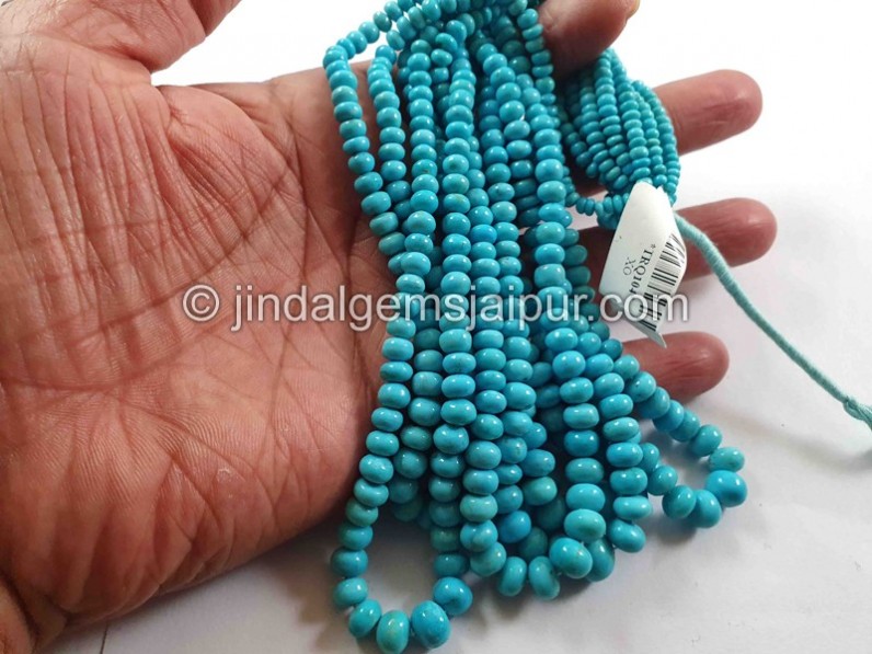 Turquoise Smooth Roundelle Shape Beads