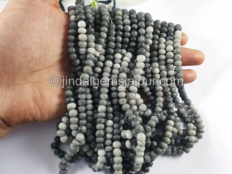 Grey Chrysoberyl Smooth Roundelle Shape Beads