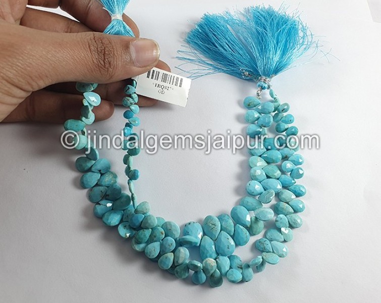 Turquoise Faceted Pear Shape Beads