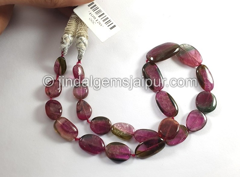 Bi Color Tourmaline Smooth Nuggets Shape Beads