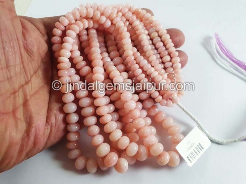 Pink Opal Shaded Smooth Roundelle Beads -- POP95