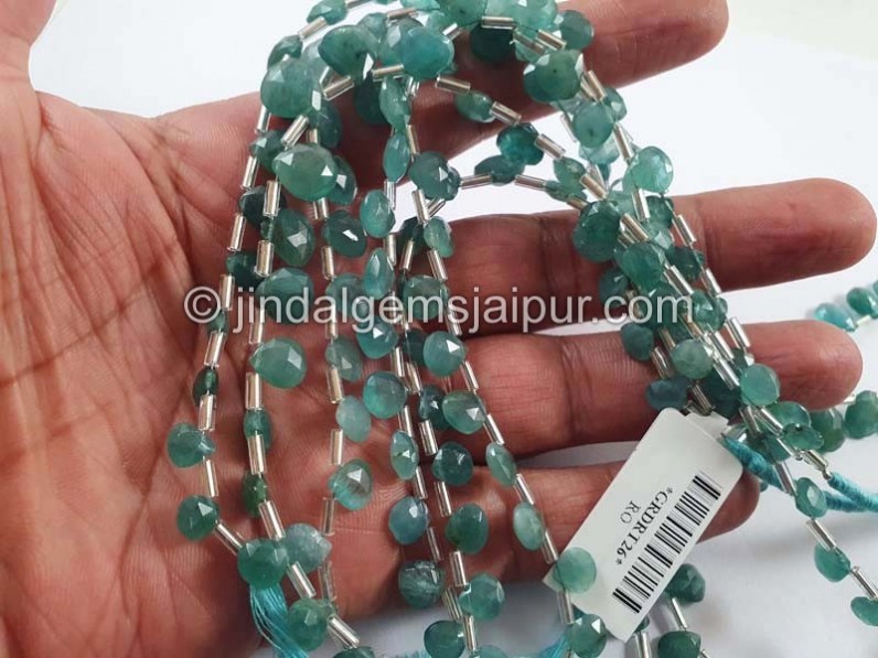 Grandidierite Faceted Heart Beads
