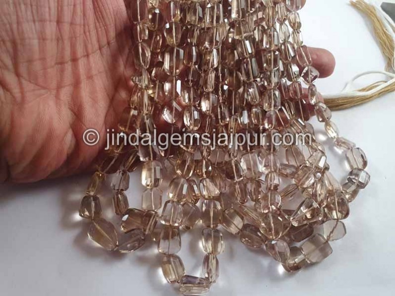 Champagne Citrine Faceted Nugget Shape Beads