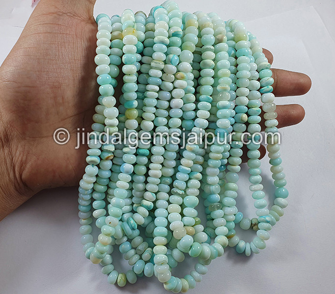 Multi Opal Smooth Roundelle Shape Beads