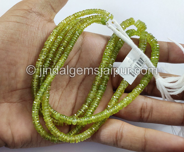 Sphene Faceted Tyre Shape Beads