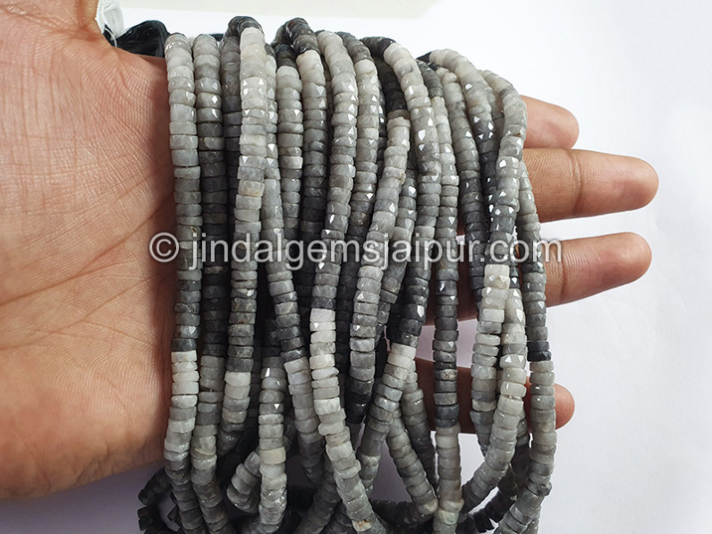 Grey Chrysoberyl Faceted Tyre Shape Beads