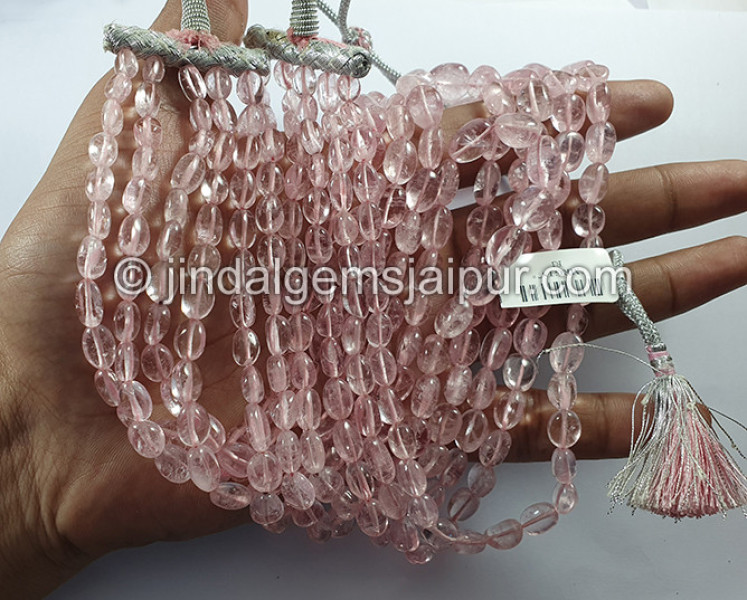 Pink Morganite Smooth Oval Shape Beads
