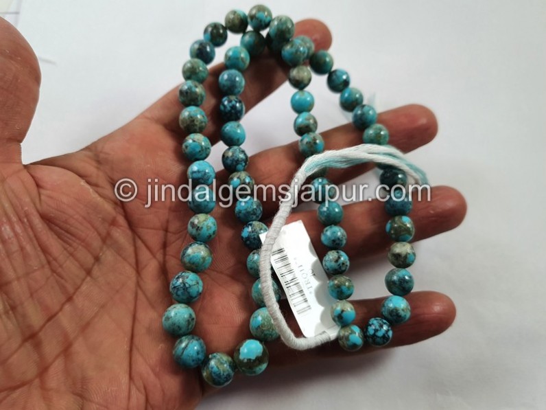 Turquoise Matrix Smooth Round Ball Beads