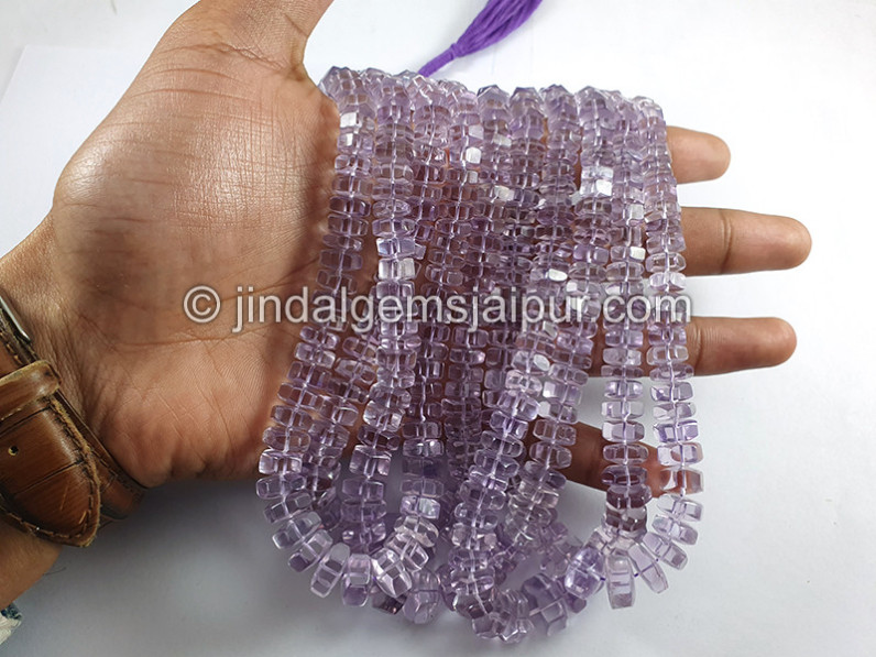 Pink Amethyst Step Cut Bolt Shape Beads