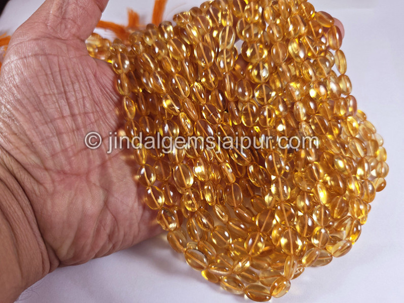 Citrine Smooth Oval Shape Beads Small