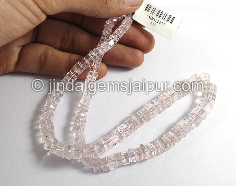 Pink Morganite Step Cut Bolt Shape Beads
