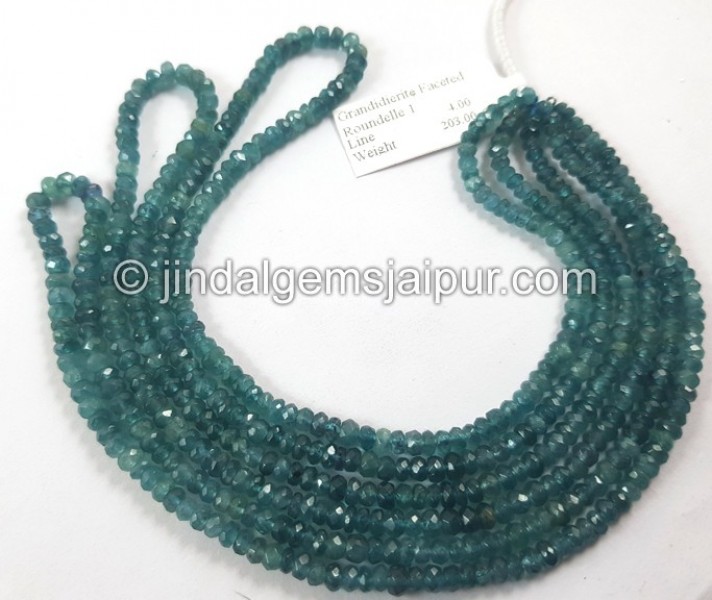 Indicolite Grandidierite Facated Roundelle Beads