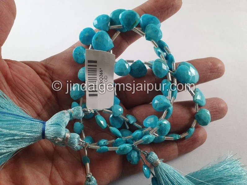 Turquoise Arizona Faceted Heart Shape Beads