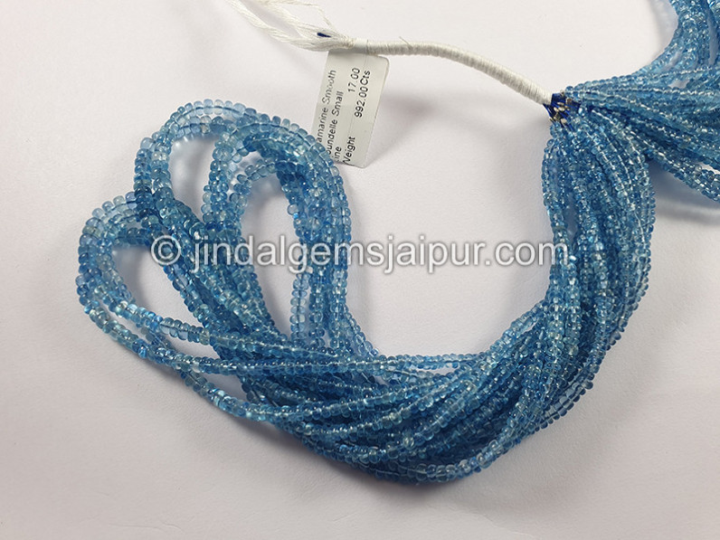 Devil Aquamarine Smooth Roundelle Beads