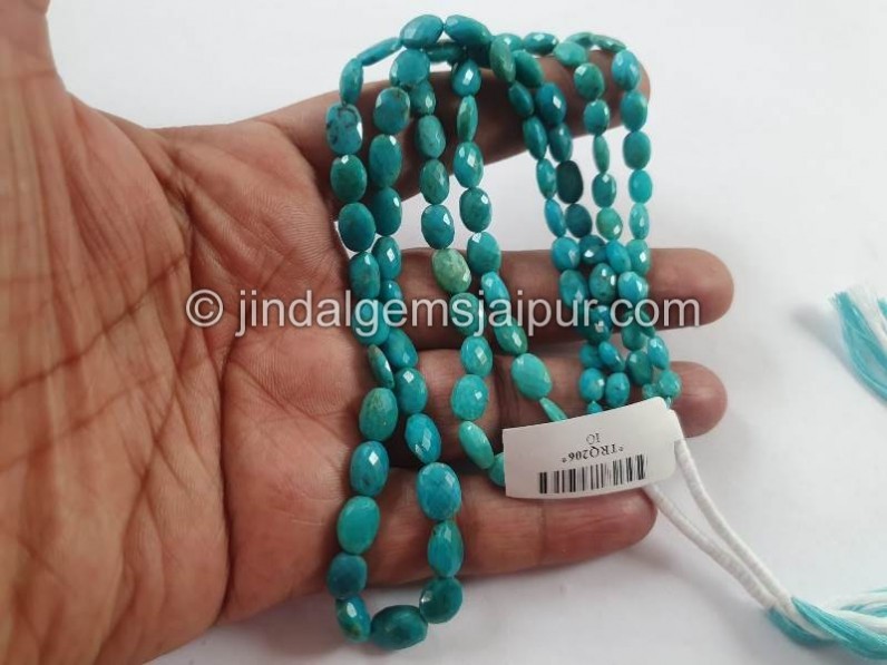 Turquoise Faceted Oval Shape Beads