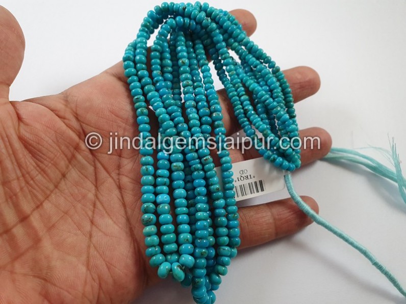Turquoise Smooth Roundelle Shape Beads