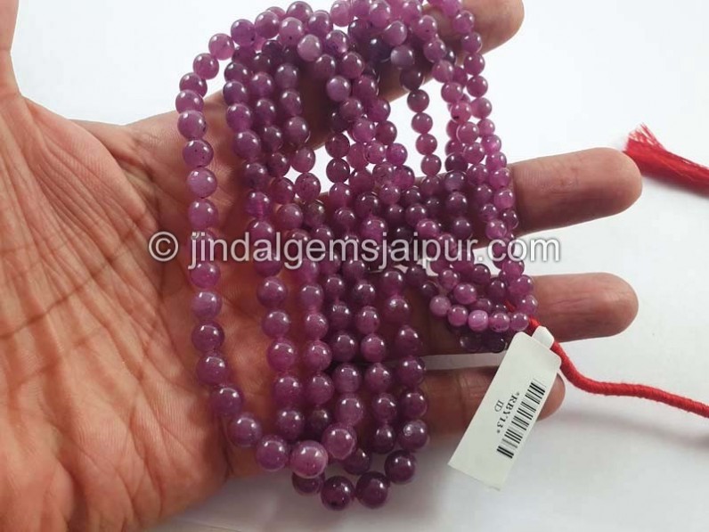 Natural Ruby Big Smooth Balls Beads -- RBY50