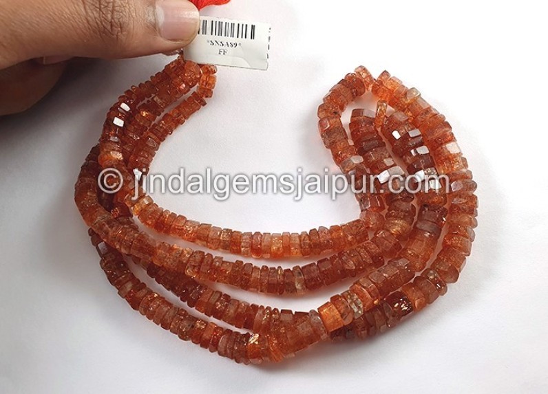 Sunstone Step Cut Bolt Shape Beads