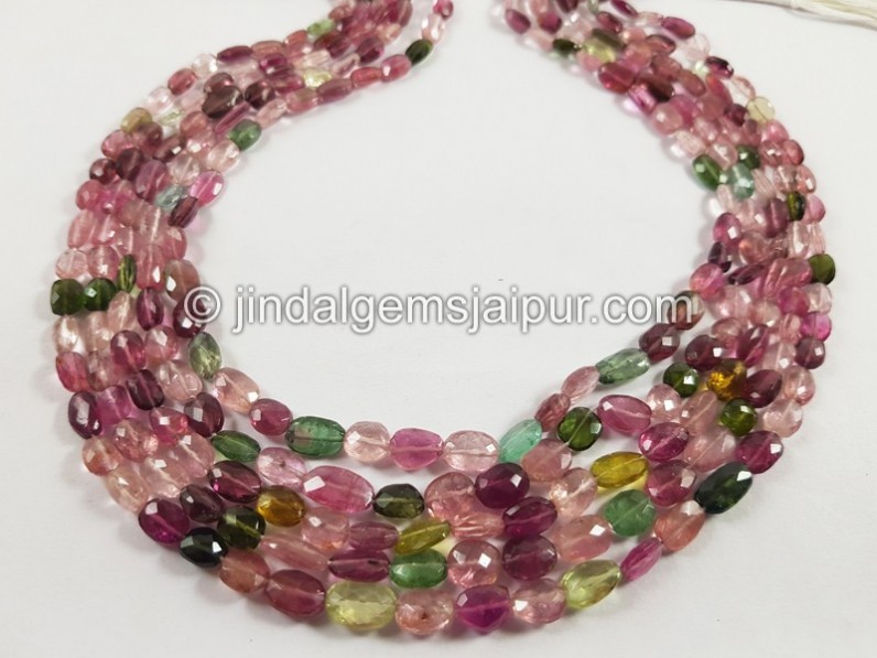 Tourmaline Faceted Oval Beads
