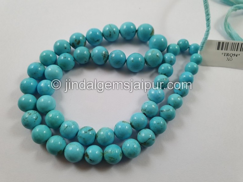 Sleeping Beauty Turquoise Far Smooth Round Beads