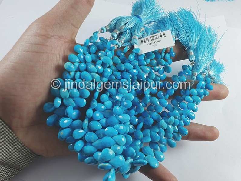 Turquoise Faceted Pear Shape Beads