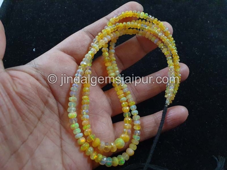 Orange Ethiopian Opal Far Faceted Roundelle Beads