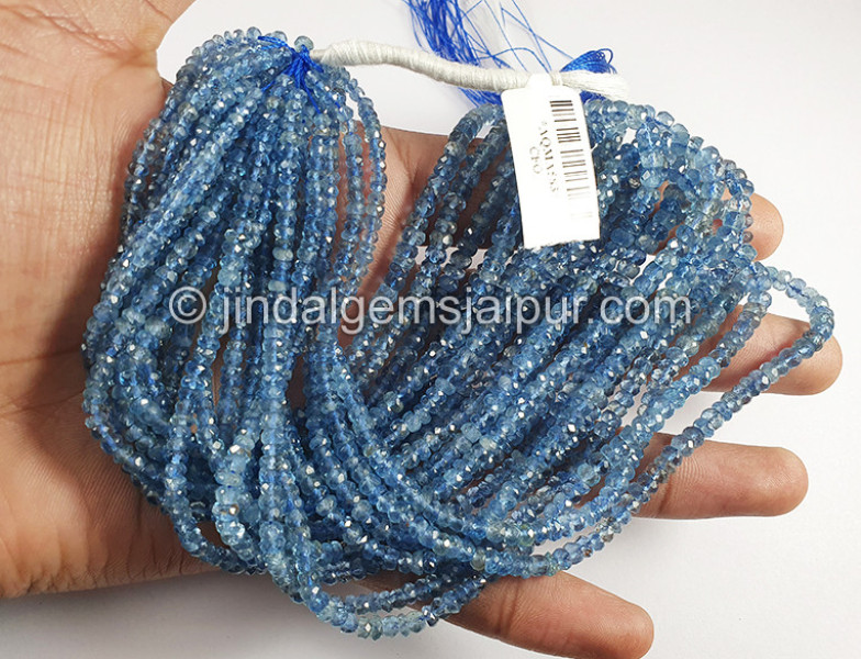 Santa Maria Aquamarine Faceted Roundelle Shape Beads