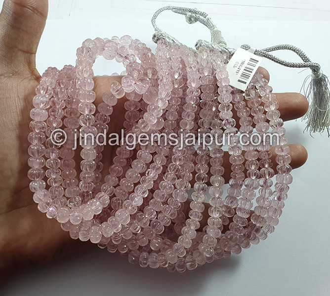 Pink Morganite Pumpkin Shape Beads