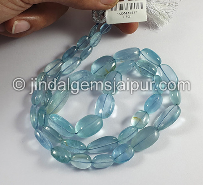 Milky Aquamarine Smooth Nuggets Shape Beads