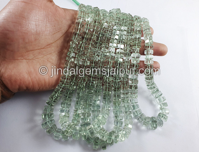 Green Amethyst Step Cut Bolt Shape Beads