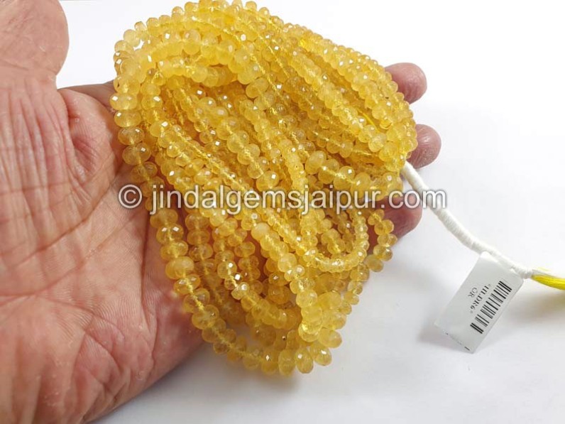 Heliodor Faceted Roundelle Shape Beads
