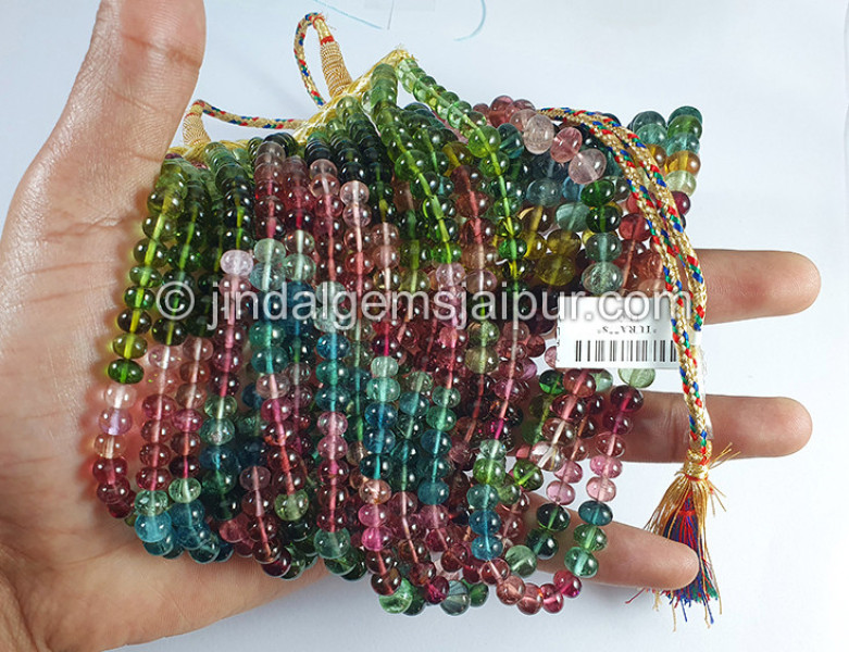 Tourmaline Smooth Roundelle Shape Beads