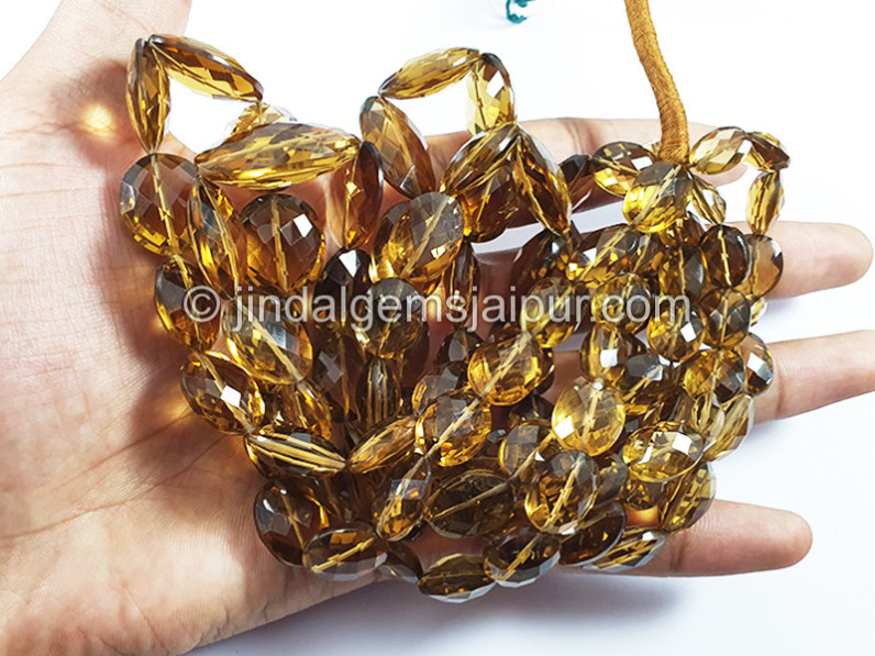 Champagne Quartz Faceted Oval Shape Beads