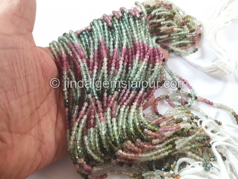 Afghani Tourmaline Faceted Round Beads