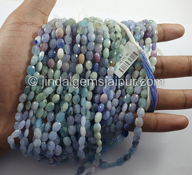 Hackmanite Shaded Faceted Oval Shape Beads