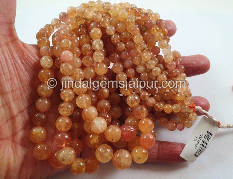 Imperial Topaz Smooth Round Beads