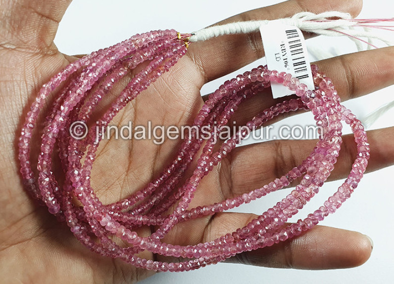 Ruby Shaded Faceted Roundelle Shape Beads