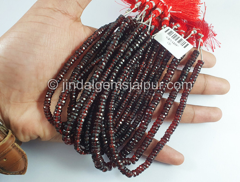 Red Garnet Faceted Tyre Shape Beads