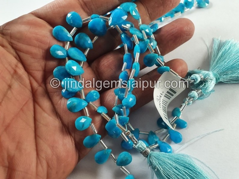 Turquoise Arizona Faceted Pear Beads