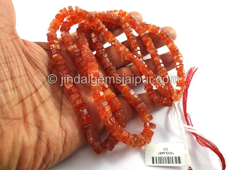 Sunstone Step Cut Bolt Shape Beads