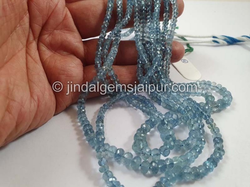 Santa Maria Aquamarine Faceted Roundelle Beads