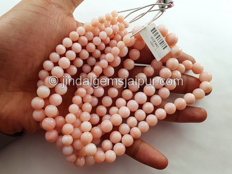Pink Opal Smooth Balls Shape Beads